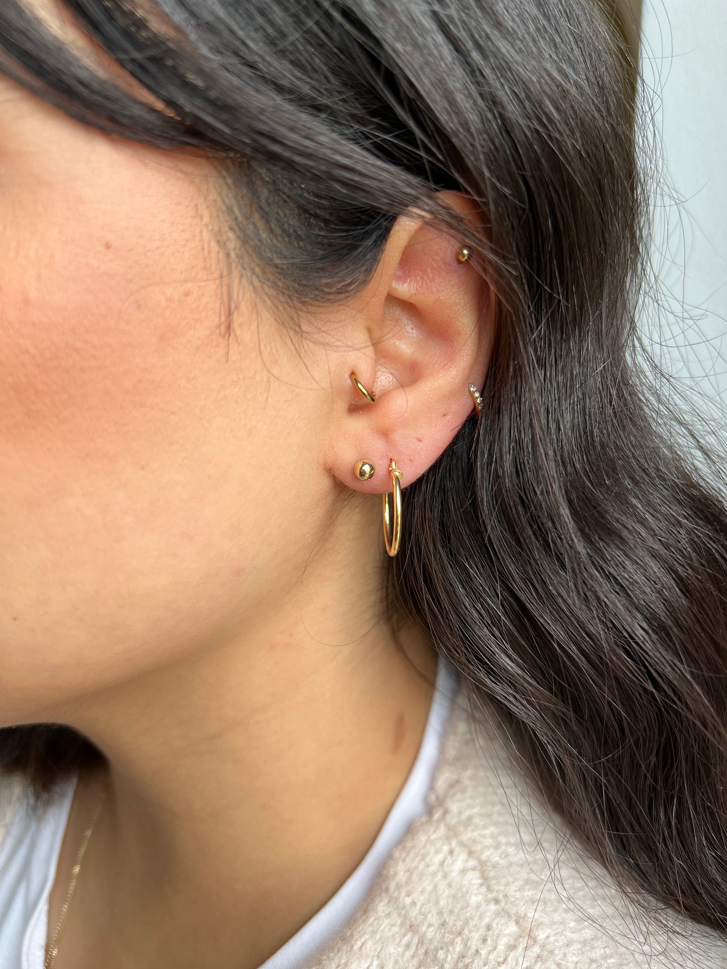 14K Gelbgold Creolen Klassisch – Feine, Leichte Ohrringe 585Gold