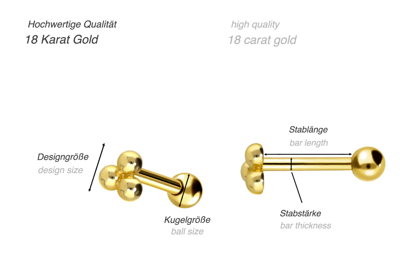 18 Karat Ohrpiercing Emma