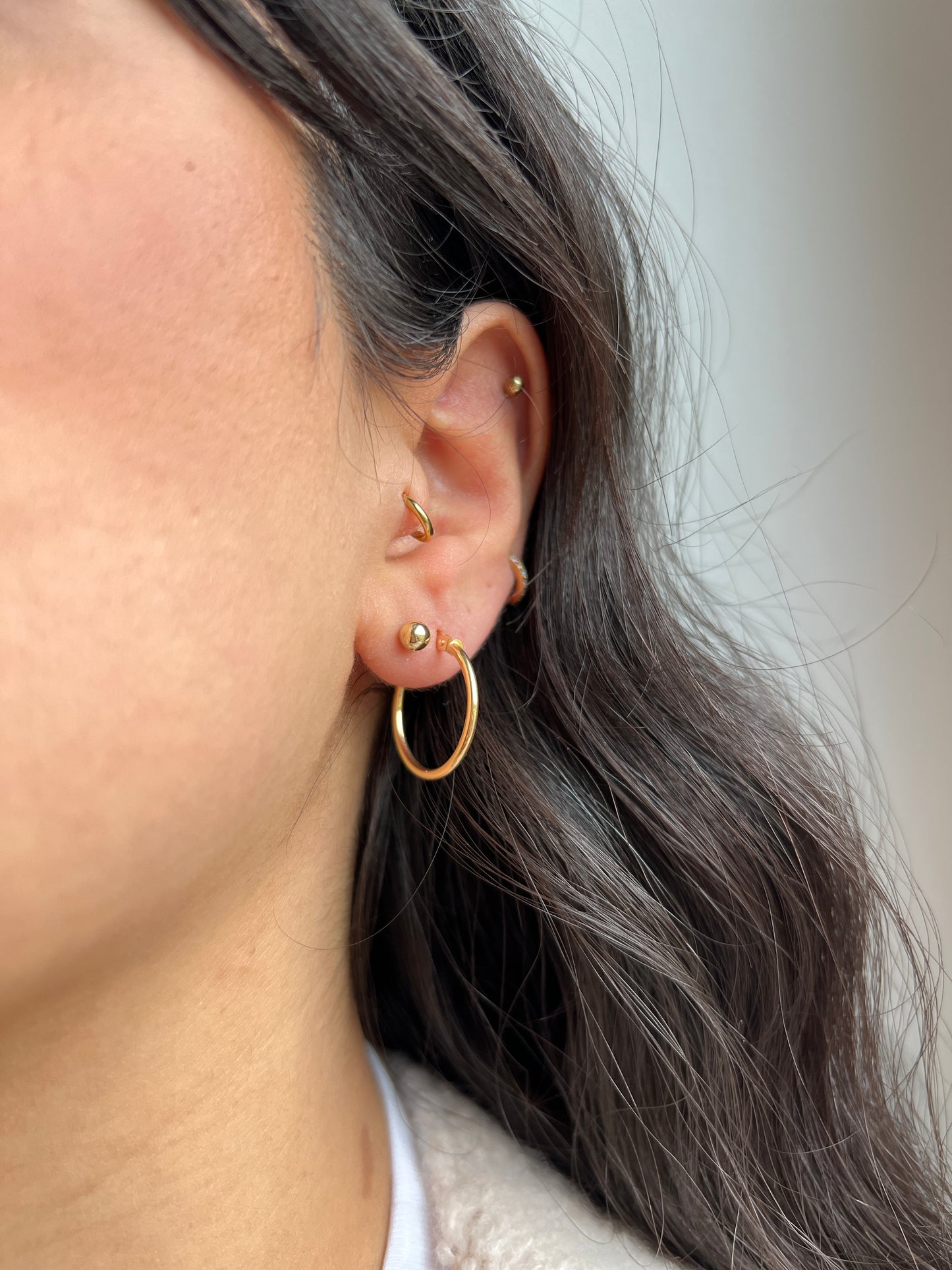 14K Gelbgold Creolen Klassisch – Feine, Leichte Ohrringe 585Gold