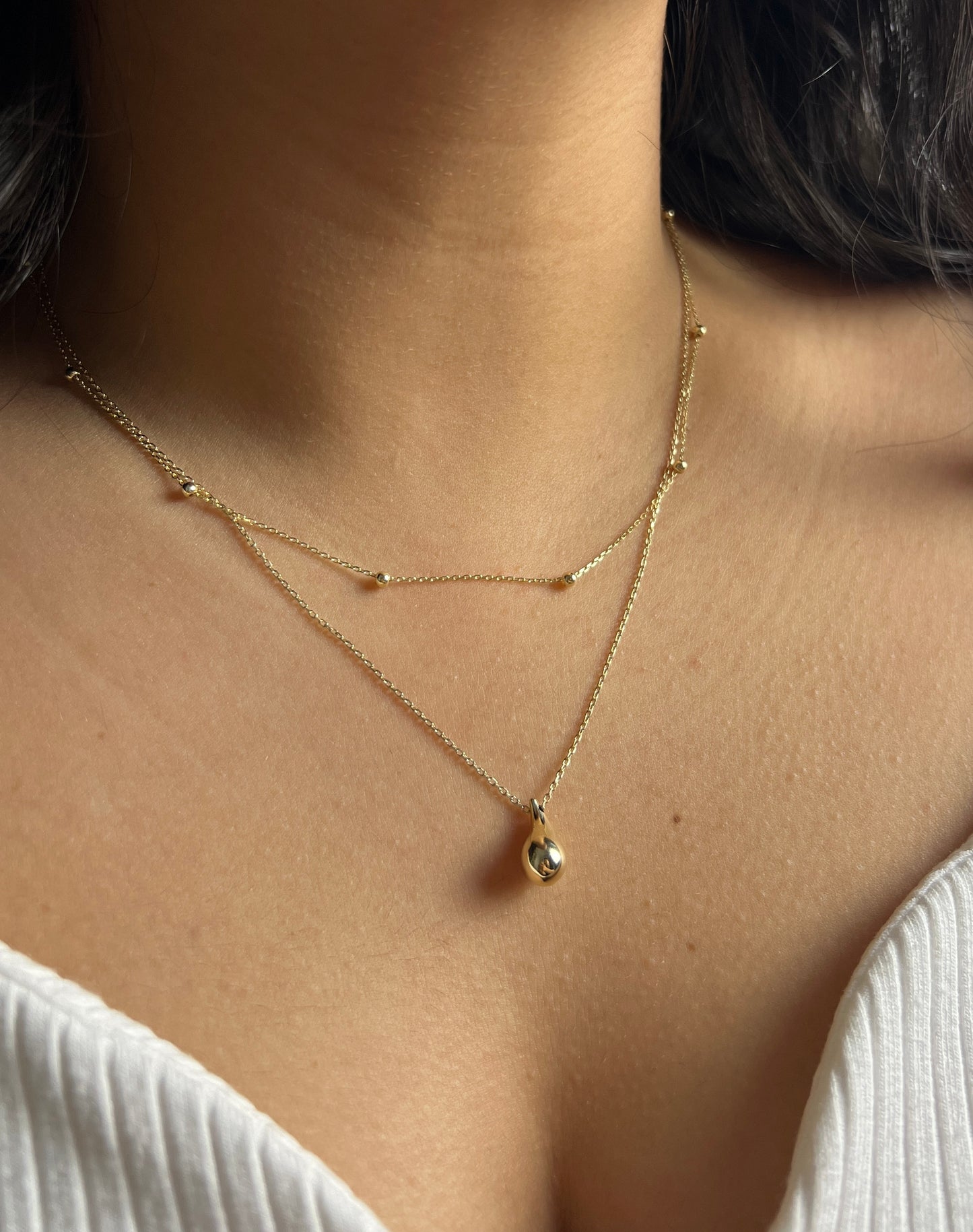 Feine 14 Karat Gold Claire Kugelkette
