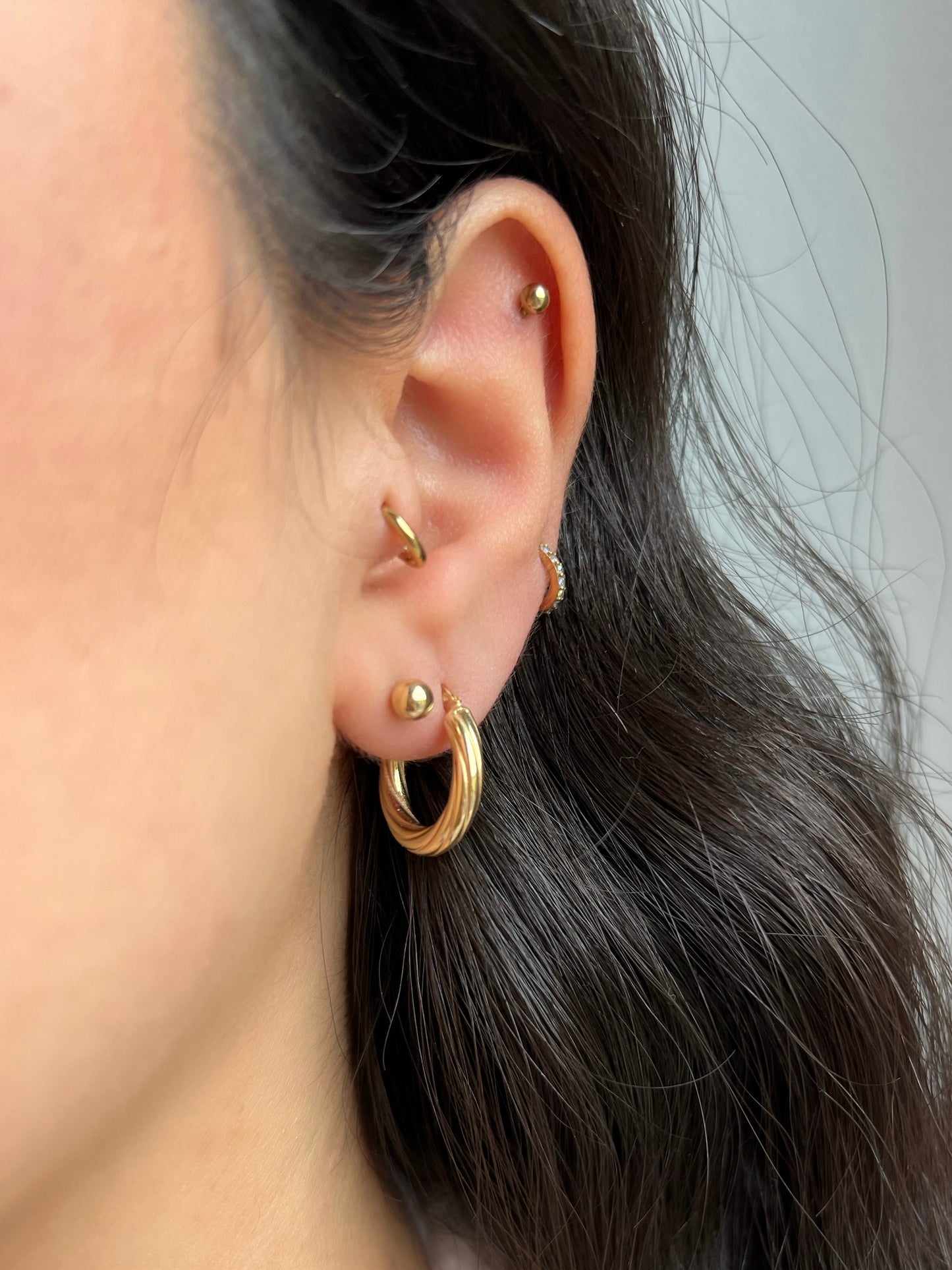 14Karat Gold Twisted Hoops gedrehte Creolen klein - zartes Design